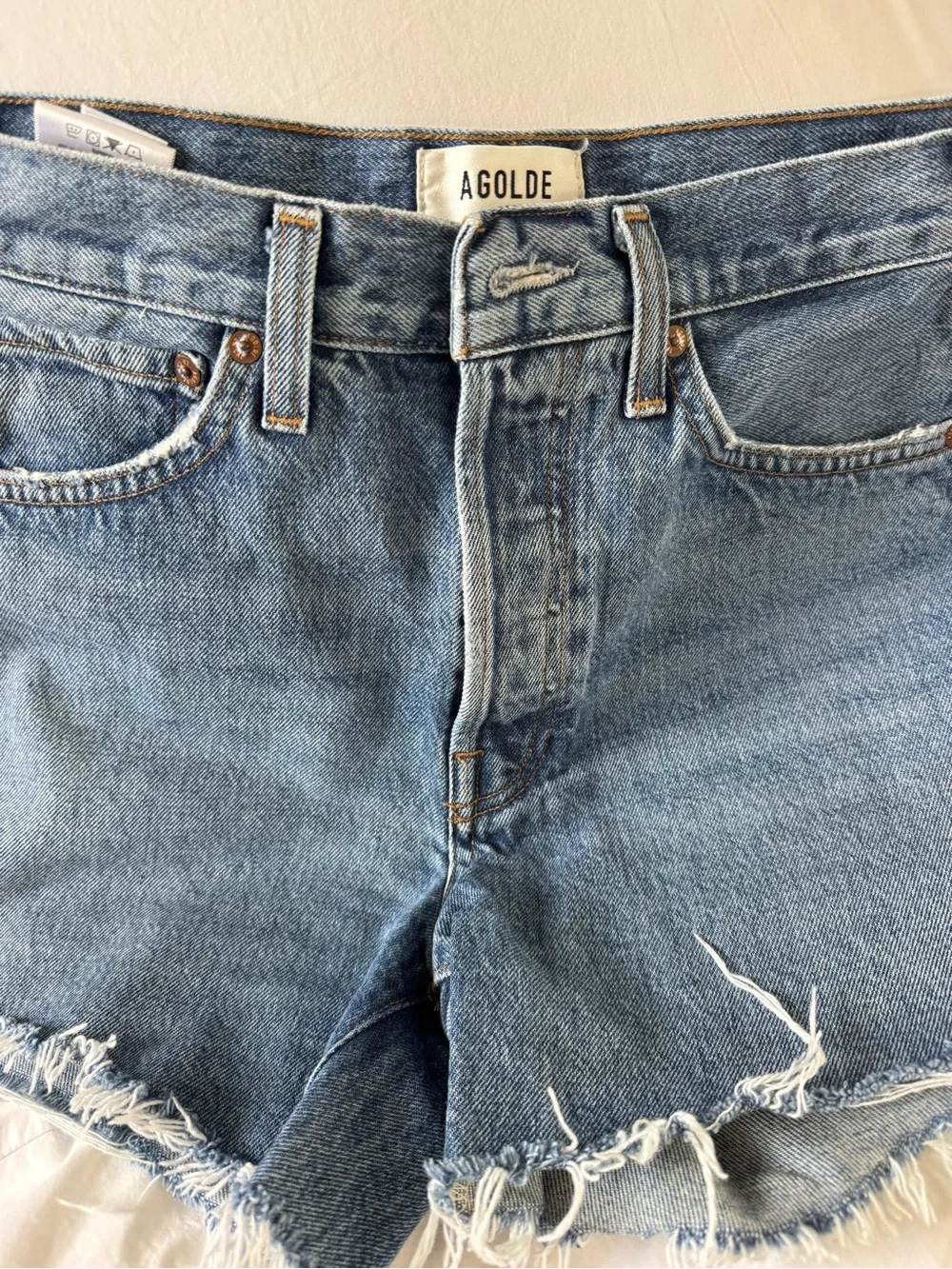 AGOLDE Parker long denim shorts size 26 perfect condition - Picture 6 of 6